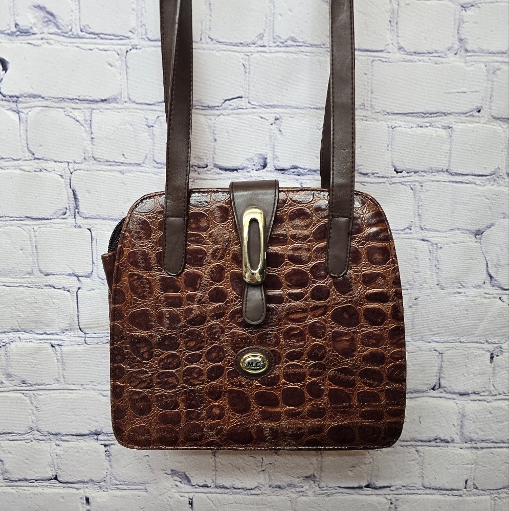 Vintage M.C. Faux Crocodile Shoulder Bag